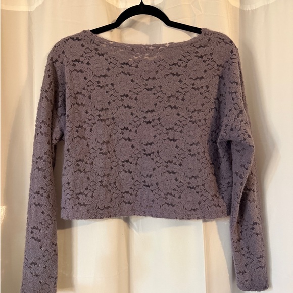 Natural Life Lavender Lace Cropped Top – Size S - Picture 6 of 8